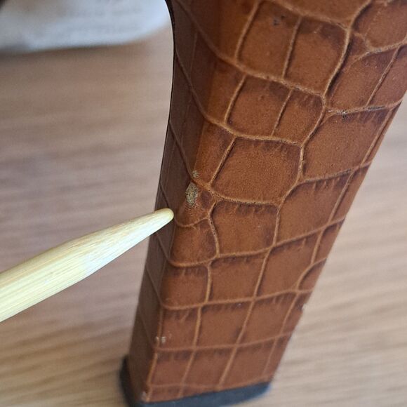 Jimmy Choo Minori 85 Cuoio Brown Embossed Leather Boots Women’s 40 US 10 - Picture 7 of 16